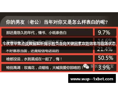 今夜意甲焦点战数据解析揭示胜负走向关键因素攻防效率与临场状态